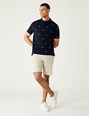 Pure Cotton Pique Embroidered Polo Shirt