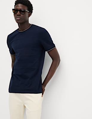 Pure Cotton Textured T-Shirt