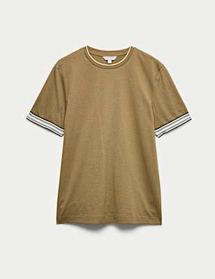 Pure Cotton Banded Cuff Popcorn T-shirt