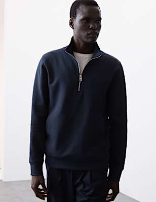 Cotton Rich Half Zip Sweatshirt