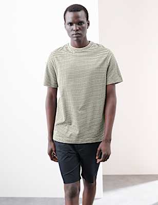 Pure Cotton Jacquard T-Shirt