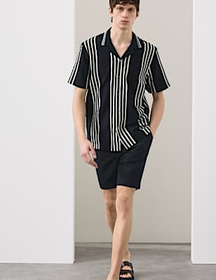 Pure Cotton Textured Revere Polo Shirt