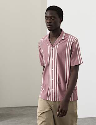 Pure Cotton Textured Revere Polo Shirt