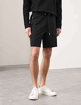 Regular Fit Cotton Rich Drop Needle Shorts