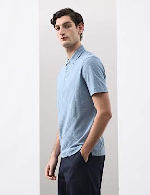 Pure Cotton Textured Polo Shirt