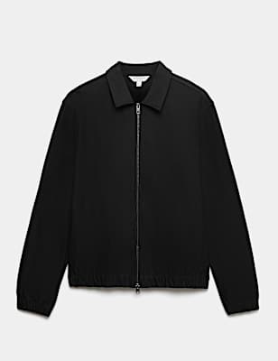 Pure Cotton Twill Zip Through Overshirt