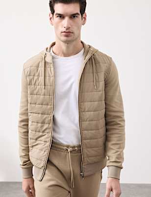 Cotton Rich Zip Up Hooded Jacket with Stormwear&trade;