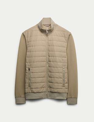 Cotton Rich Zip Up Quilted Jacket