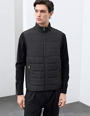 Regular Fit Cotton Rich Hybrid Gilet