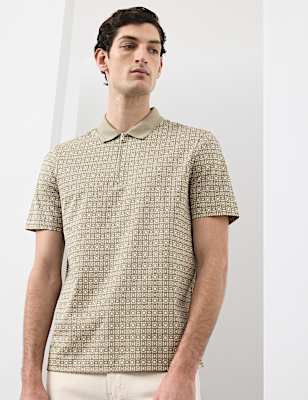 Pure Supima&reg; Cotton Geometric Polo Shirt