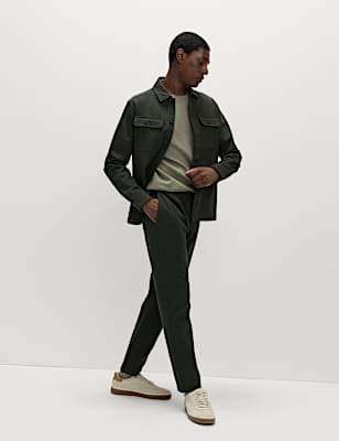 Cotton Rich Herringbone Overshirt