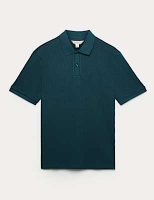 Cotton Rich Textured Knitted Polo Shirt