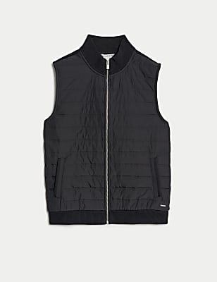 Cotton Blend Zip Up Gilet