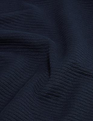 Cotton Textured Crewneck Sweatshirt