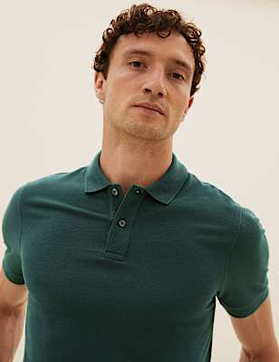 Slim Fit Pure Cotton Pique Polo Shirt