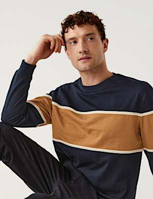 Pure Cotton Colour Block T-Shirt