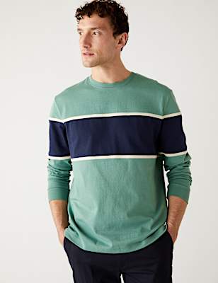 Pure Cotton Colour Block T-Shirt