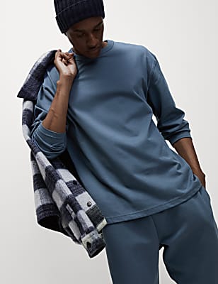 Pure Cotton Long Sleeve Oversized T-Shirt