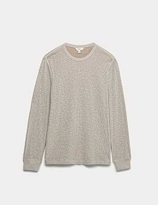 Pure Cotton 2-Tone Waffle Sweatshirt