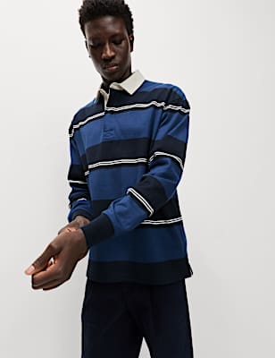 Pure Cotton Striped Rugby Shirt