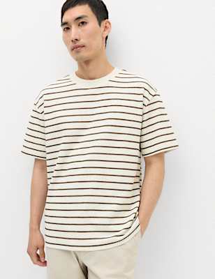 Cotton Rich Textured Breton T-Shirt