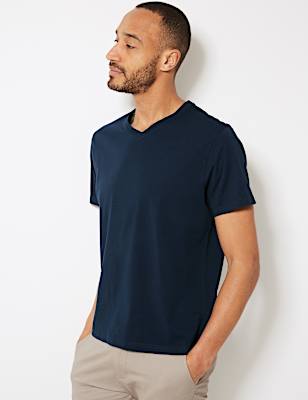 Pure Cotton V-Neck T-Shirt