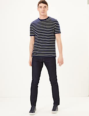 Pure Cotton Regular Fit Striped T-Shirt