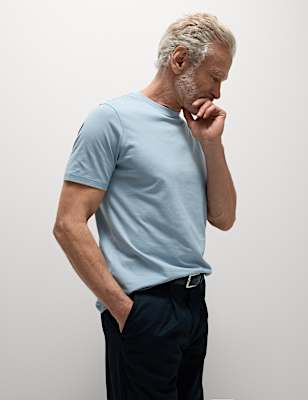 Regular Fit Pure Cotton Crew Neck T-Shirt