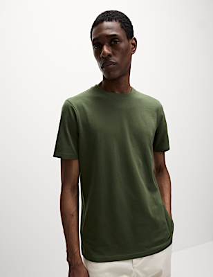 Regular Fit Pure Cotton Crew Neck T-Shirt