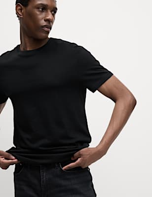 Slim Fit Pure Cotton Crew Neck T-Shirt