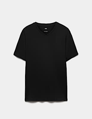 Pure Cotton V Neck T-Shirt