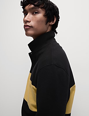 LS CHEST STRIPE PIQUE POLO