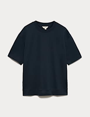 Cotton Rich Crew Neck T-Shirt with Lyocell