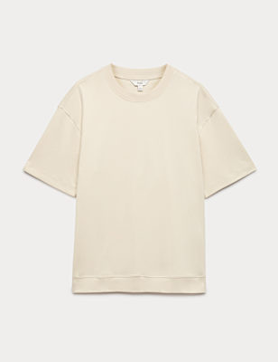 Cotton Rich Crew Neck T-Shirt with Lyocell