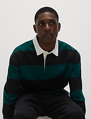Pure Cotton Striped Rugby Shirt