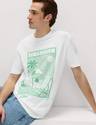 Pure Cotton St Tropez Graphic T-Shirt