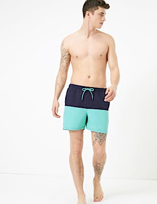 Quick Dry Colour Block Swim Shorts