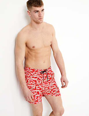 Quick Dry Crocodile Print Swim Shorts