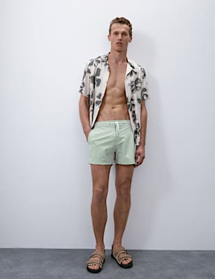 Mid Length Quick Dry Stretch Swim Shorts