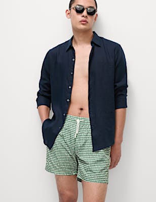 Quick Dry Geometric Print Swim Short