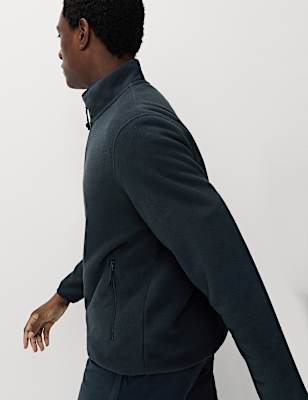 Funnel Neck Zip Up Micro Fleece Jacket