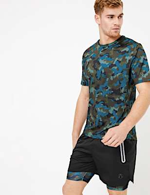 Active Reflective Two Layer Camo Shorts
