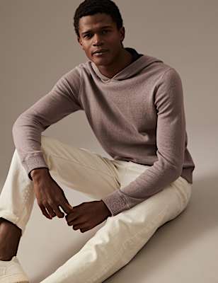 Wool Blend Double Faced Knitted Hoodie