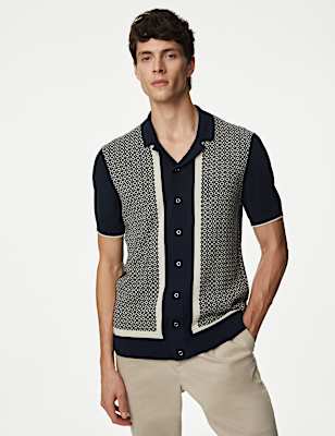 Cotton Rich Short Sleeve Knitted Polo Shirt