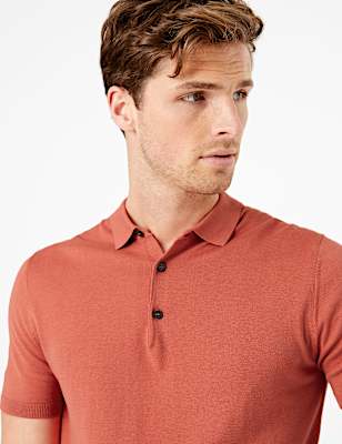 Silk Cotton Knitted Polo Shirt