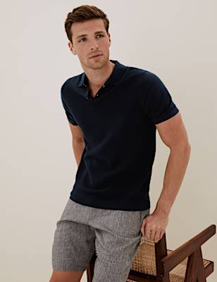 Cotton Textured Knitted Polo