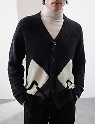 Merino Wool Rich Boucle Cardigan