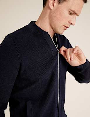 Ribbed Knitted Bomber