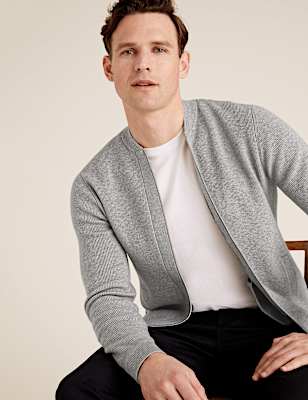Ribbed Knitted Bomber