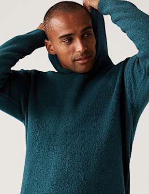 Cotton Blend Knitted Hoodie